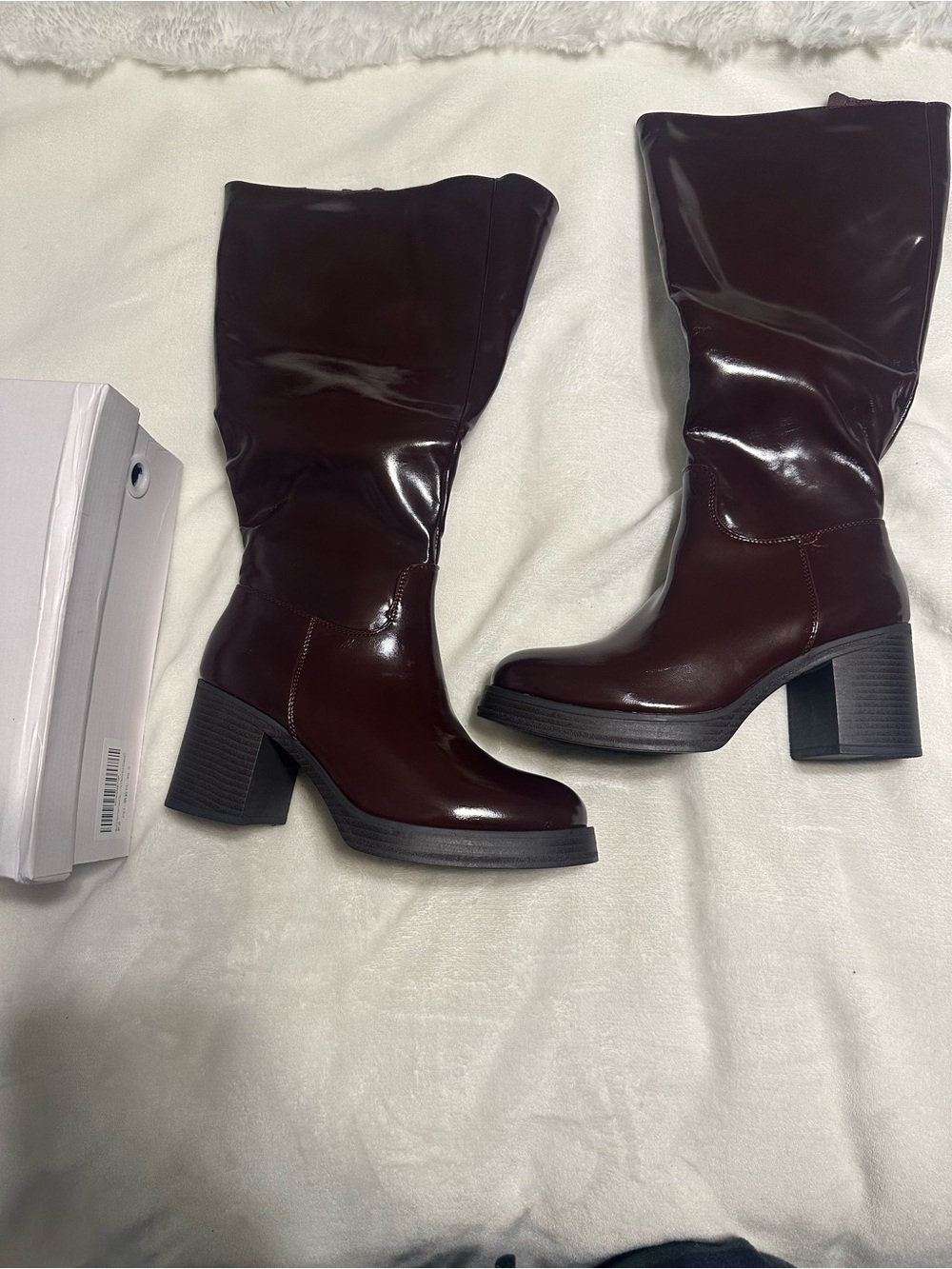 Women’s Mid-Calf Block Heel Boots in Dark Brown